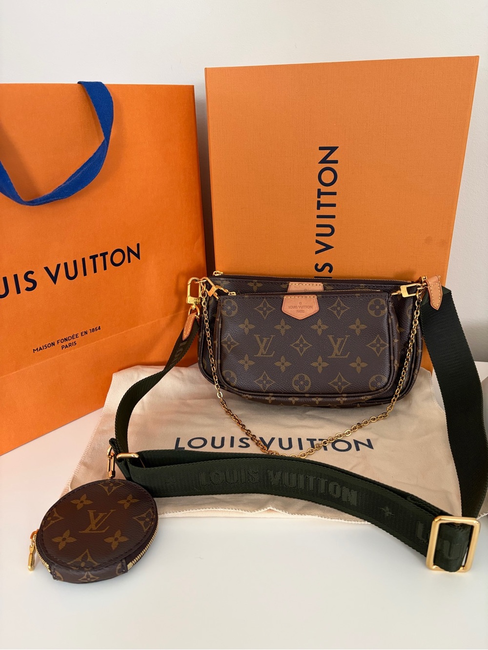 Louis Vuitton Monogram Multi-Piece Crossbody Bag in Brown and Green
